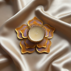 Resin Tealight Holder Golden and Purple