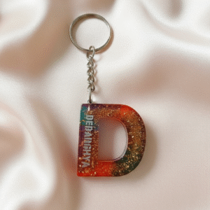 Resin Alphabet Keychain- D