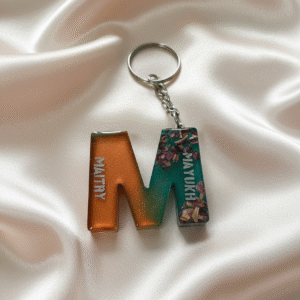Resin Alphabet Keychain- M