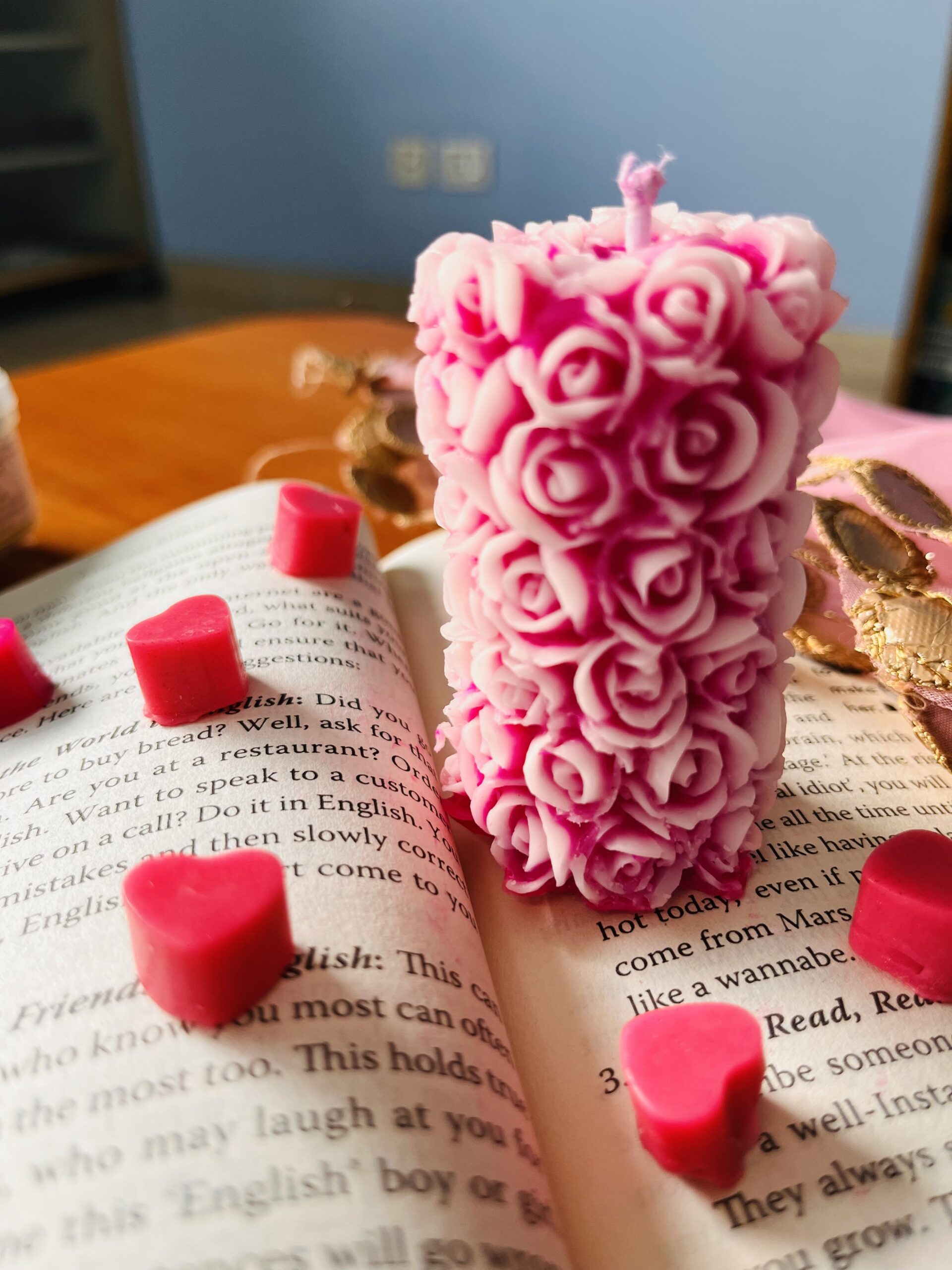 Rose Pillar Candle - Image 2