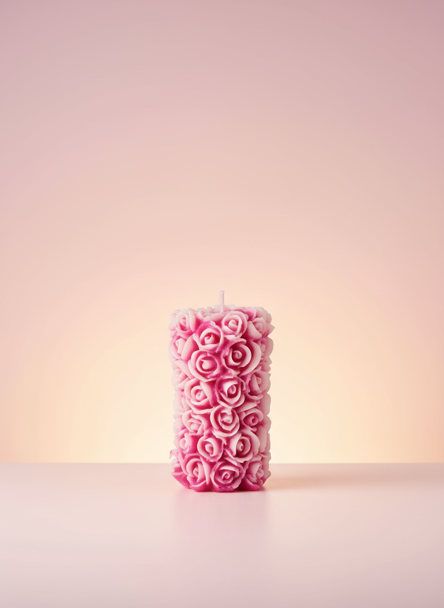Rose Pillar Candle