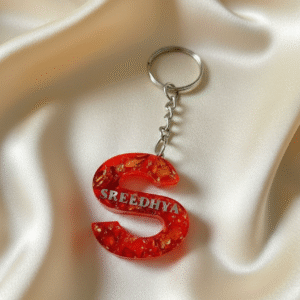 Resin Alphabet Keychain- S